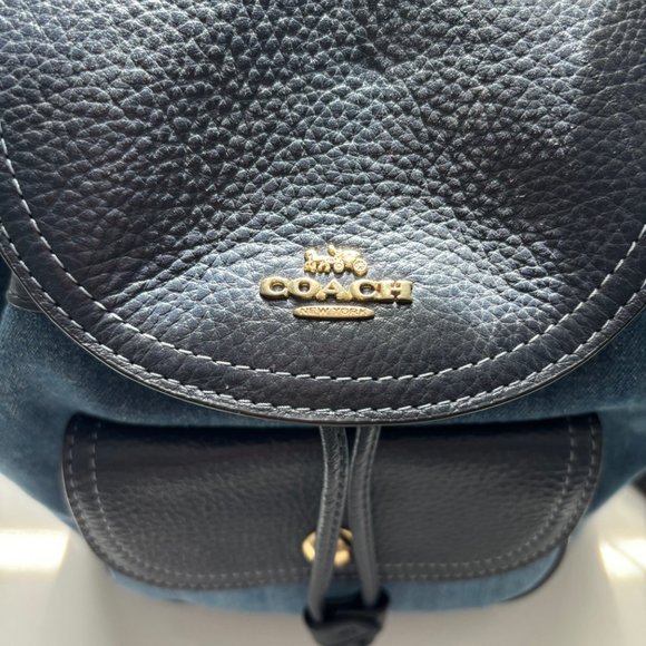 Coach Denim Pennie Backpack 22 - Picture 3 of 9